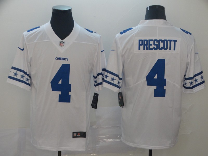 Men's Dallas Cowboys #4 Dak Prescott White Jersey